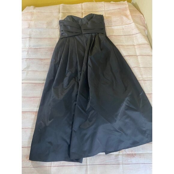 David's Bridal Women's Black Strapless Ruched Bodice Wedding Dress - 18 - Picture 12 of 15